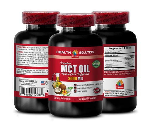 [BRSRMEA2BEIWM3LK] Immune System Booster - MCT Oil 3600MG, 100% Pure - Medium Chain triglycerides, mct Oil Supplement softgels, mct Oil Pills Organic, mct Oil Capsules, mct Oil Pills, mct Oil - 1 Bottle (120 Softgels)