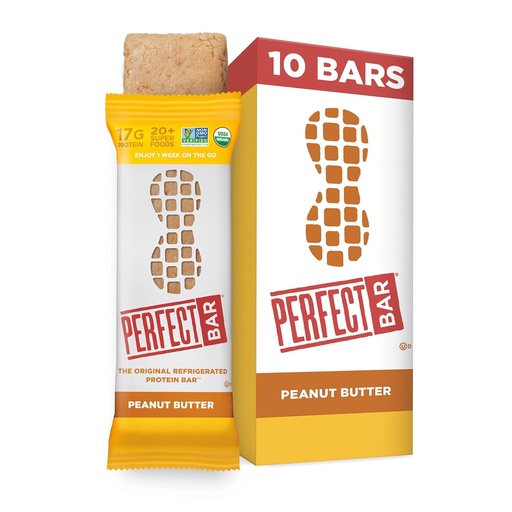 [BRSWYAQOOYJRYA3B] Bar perfetto, Bar di proteine del burro di arachidi, Proteina alta, Organico, senza glutine, Soy Free, Non OGM, Nessun alcol di zucchero, 2.5 Ounce Bar, 10 Conte