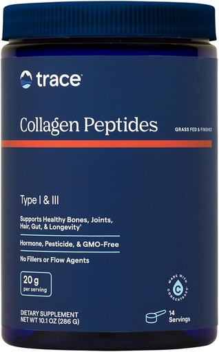 [BRSRMCD2CRYWCCT4] Trace Minerals Collagen Peptides - Healthy Bone & Joint Support - Collagen Supplement Aids Strong Hair, Nails & Skin - Powder Supplement Supports Gut Health - Unflavored, 286g (14 Servings)