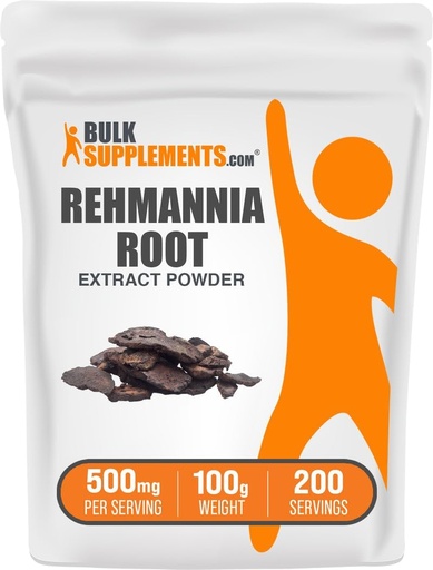 BulkSupplements.com Rehmannia לחלץ אבקה, מ Rehmannia Root, Herbal Supplement -ten Free, 500 מ"ג לשרת, 100g (Pack of 1)