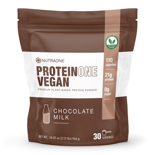 [BRSROFQBBV4BQ3A4] NutraOne ProteinOne Vegan Plant-Based Protein Powder Vegan Protein Powder, Dairy-Free, Pea and Rice Protein (Chocolate Milk)