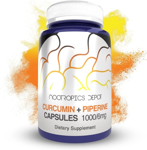 [BRSWGHT5DF7QIAYY] Nootropics Depot Curcumin + Piperine Capsules