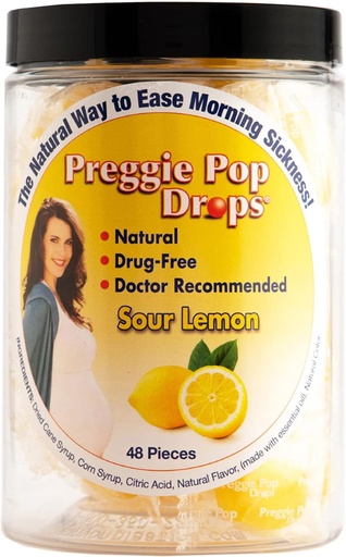 [BRSW2ZD5OUFQMEIU] Preggie Pop Drops Morning Sickness - Preggie Pops for Morning Sickness Relief. Вкусни бонбони бонбони за отслабване. Успокояващо облекчение за бременните жени. Кисел лимон 48 броя