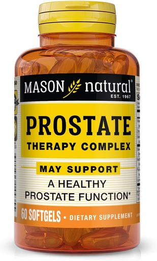 [BRSWIFYLAQNAIADO] MASON NATURAL Prostate Therapy Complex with Saw Palmetto, Nettle Root & Pumpkin Seed Oil - Supports a Healthy Prostate Function*, 60 Softgels