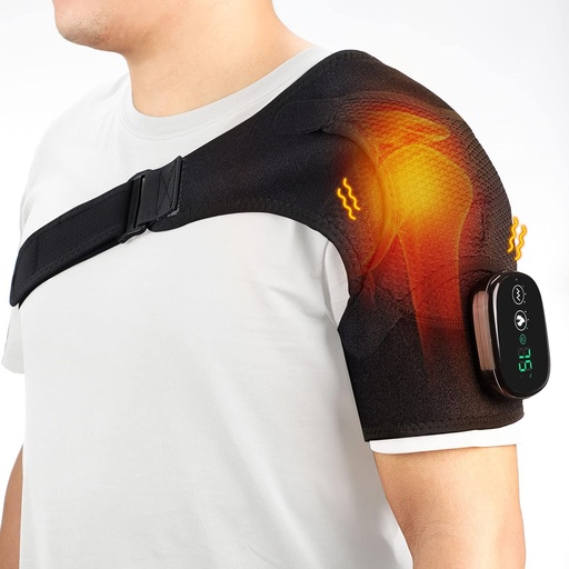 [BRSRMCT2DN7A4ETV] Cordless Shoulder Fűtés Pad, Fűtött Váll Brace rezgéssel, Vállmasszázs a férfiak fájdalom megkönnyebbülés