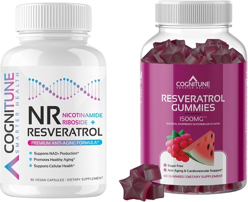 [BRSROFQNC4BWMYDH] 健康老龄化补充剂Bundle - Nicotinamide Ribsoside 复合体和Resveratrol Gummys - 5-in-1 抗衰老公式加Resveratrol Gummys