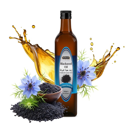 [BRSWIFL5DINRODIV] Hemani Black Seed Oil 500mL - Cold-Pressed Nigella Sativa | Premium Household Supply | Halal Certified | Since 1949