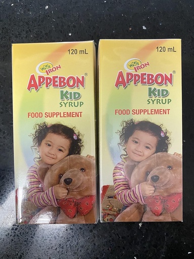 [BRSWIHA7CYIAGEDA] Pack of 2 Appebon Kid Syrup Food Supplement with Iron 120ml