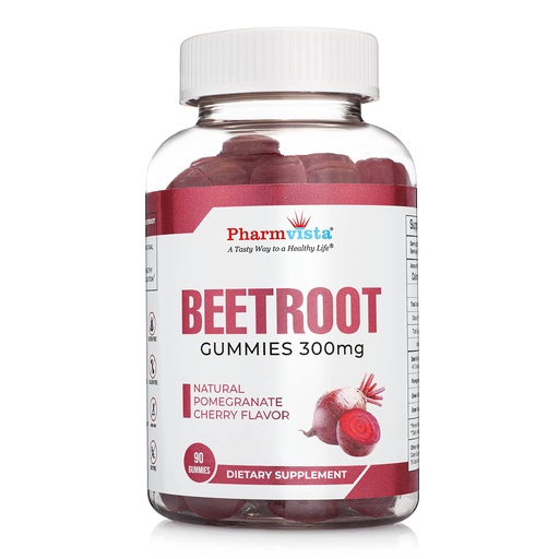 [BRSRMAAQBV5QY2A7] Pharmvista Beetroot Gummies 300mg - for Healthy Circulation Support * -Natural Mixed Fruit Flavor Non-GMO Vegan-Beet Chews- 90 Count