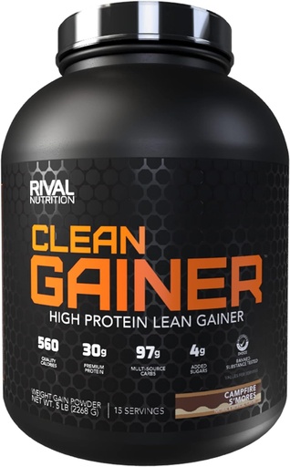 [BRSW2FAYAUCWYDLO] Rival Nutrition Clean Gainer - Campfire S'Mores Clean Gainer, 5lbs