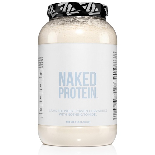 [BRSW2BAQCF5AEALL] NAKED Protein Powder Blend - Whey, Casein and Egg Protein, Only 4 Ingredients, Non-GMO, No Soy, Gluten Free, No Artificial Sweeteners, Flavors Or Colors, Keto and Paleo Friendly - 3 LB