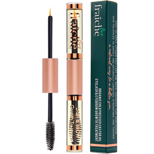 [BRSWKGYKAQHR6HLY] USDA Organic Castor Oil Lash Serum - Premium All Natural Cold Pressed Castor Oil Eyelash Growth Serum with Mascara Tube - Eyelash Treatment and Conditioner - For Thicker and Fuller Lashes