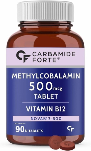 [BRSRA2YLCEIWME3G] Generic Rise .Vitamin B12 Tablets 500mcg - Active Form of Methylcobalamin B12 Supplement for Men & Women - 90 Veg Tablets, Nautral
