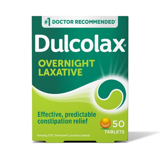 [BRSWIYTQCAOROHTK] Dulcolax Stimulant Laxative Tablets, Predictable & Effective Constipation Relief, Relieves Straining & Bloating, Bisacodyl 5 mg, 50 Count