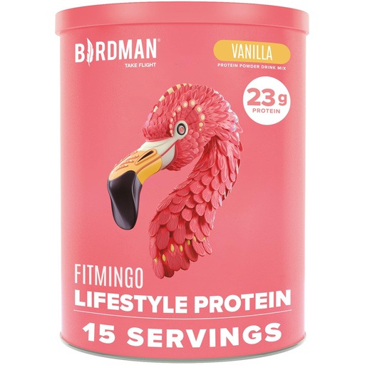 [BRSRAYAZBYHQICDU] BIRDMAN Fitmingo Vegan Protein Powder with Inositol, Collagen Boosters, Hyaluronic Acid and Vitamins | Low Carb, Dairy Free, Low Calorie | 23g Plant Based Vanilla Protein Powder with Myo-Inositol