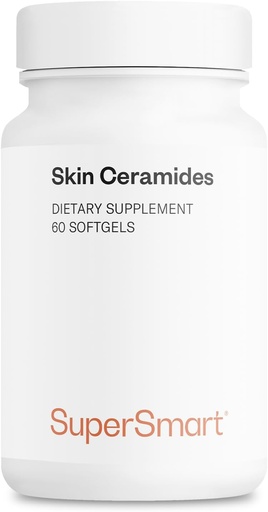 [BRSWIHQZBEDGACD4] Supersmart - Ceramidas de piel - con Zinc - Potente hidratación de la piel, protección y cuidado Suplemento No-GMO - 60 Softgels