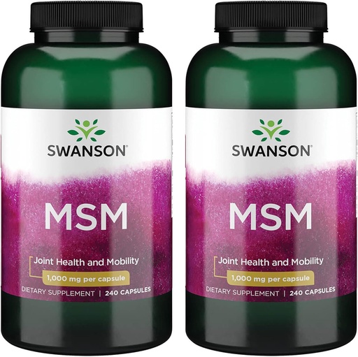 [BRSWGFD3B55R6HQV] Swanson MSM - Essential Minerals Promoting Mobility & Joint Health Support - Helps to Maintain Connective Tissue Health Including Cartilage, Collagen, & Hair - (240 Capsules, 1000mg Each) 2 Pack