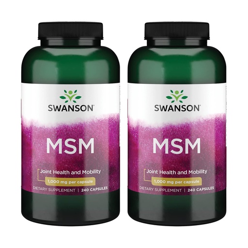 [BRSWGFD3B55R6HQV] Swanson MSM - Essential Minerals Promoting Mobility & Joint Health Support - Helps to Maintain Connective Tissue Health Including Cartilage, Collagen, & Hair - (240 Capsules, 1000mg Each) 2 Pack