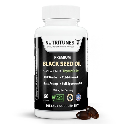 [BRSROBD3PIIQEDI2] Black Seed Oil 3% Thymoquinone Standardized – Clinically Studied, USP Grade, Cold-Pressed Nigella Sativa ThymoQuin, Non-GMO – 60 Softgels