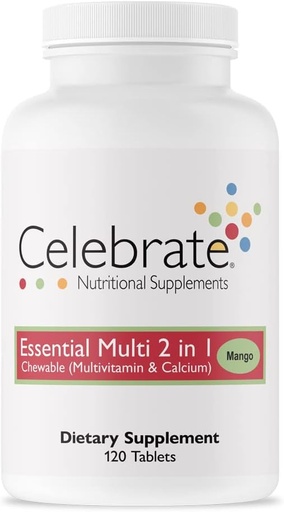 [BRSWK2T7CN7QC2Q3] Célébrez les vitamines 2-en-1 Multivitamine bariatrique avec des comprimés chirurgicaux à base de citrate de calcium, pour la chirurgie post-baratrique incluant le pont gastrique et la gastrectomie des manches, Mangue, 120 Nombre