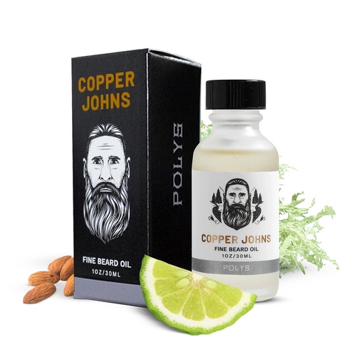 [BRSROFLQDMPR4CL6] Copper Johns Premium Beard Oil for Men - Natural Formula with Jojoba & Castor Oil - Lightweight Non-Greasy Beard Moisturizer - Softens, Hydrates & Tames Frizz - Polys-Bergamot & Cherry Almond 1 oz