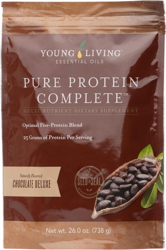 [BRSWKZAFO4CW2FTU] Young Living Pure Protein Complete Chocolate Deluxe, 26,0 oz- Tuki Lean Muscle ja post-workout Recovery eteerisiä öljyjä ja probiootteja Fitness