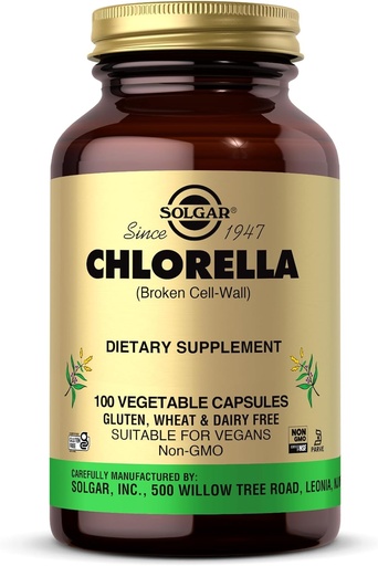 [BRSWGZTRBUPGYHQV] Solgar Chlorella - 100 Vegetable Capsules - Maximum Absorption - Non-GMO, Vegan, Gluten Free, Kosher - 100 Servings