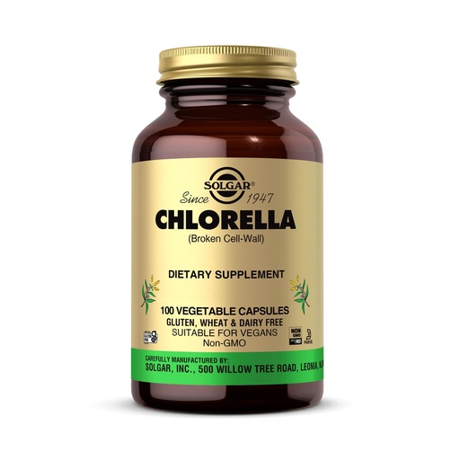 [BRSWGZTRBUPGYHQV] Solgar Chlorella - 100 Vegetable Capsules - Maximum Absorption - Non-GMO, Vegan, Gluten Free, Kosher - 100 Servings