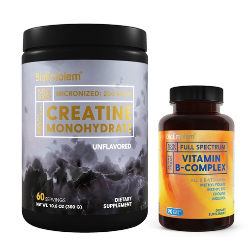 [BRSRAGAHDIDRU3LG] BioEmblem Vitamin B-Complex and Creatine Monohydrate Powder