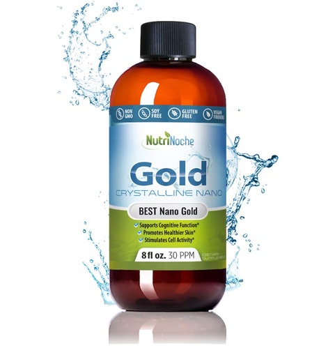 [BRSWGFAFPIIQ2EY3] Colloidal Gold Liquid Organic Supplement by Nutrinoche - 100% Pure Nano Gold Mineral - Supports Mental Clarity, Focus & Relaxation - 8 oz Bottle - Vegan, Gluten-Free - Crystalline - 30 ppm