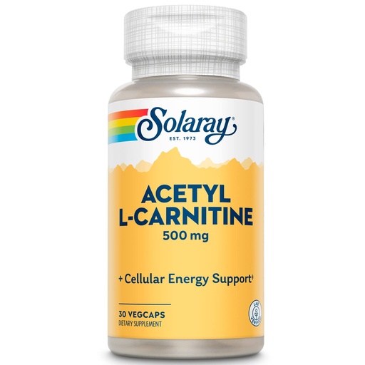 [BRSWIYQ5A54QIAI5] SOLARAY Acetyl L-Carnitine 500 mg | Healthy Cellular Energy, Memory, Mood, and Cardiovascular Support | 30 VegCaps