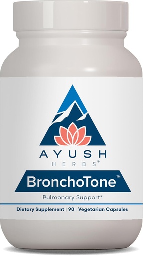 [BRSWIYQ7A54G2AA7] Ayush Herbs Bronchotone - Βρογχική υποστήριξη, αναπνευστικό και ανοσοποιητικό συμπλήρωμα υποστήριξης για γυναίκες & άνδρες, ενήλικες, πνευμονική φροντίδα συμπλήρωμα - 90 κάψουλες χορτοφάγων (1 κόμης)