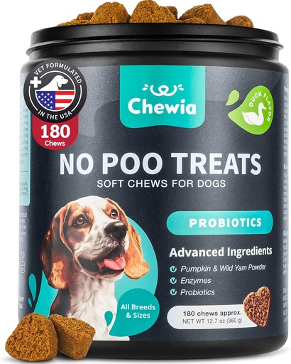 [BRSRAFA6CUMB4CLV] No Poo Chewables for Hunde - Probiotika for Digestive Helse med Enzymer - Coprofhagia Deterrent - Canine Stool Eating Deterrent - Digestive, Dental, Gut & Immune Health - Ingen Poop Eating