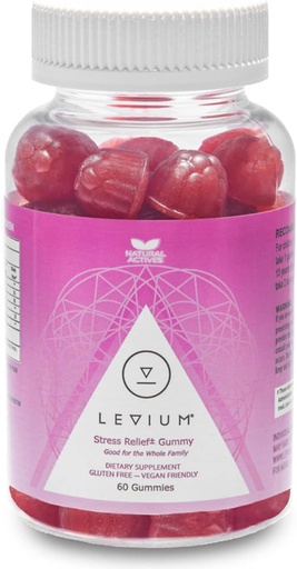 [BRSROCA2BZ5RAFAZ] Levium Calming Stress Relief Gummies | Natural Mood Boosting Vitamin Supplement | 60 Count Bottle – 30 Day Supply