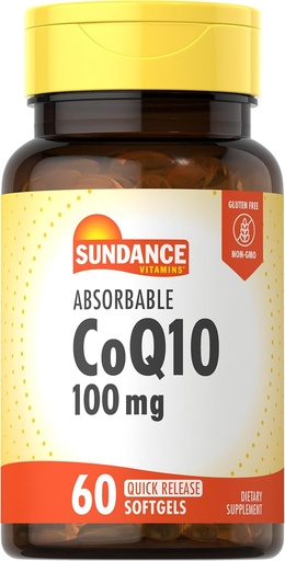 [BRSWICAPBQNAAAI3] Sundance CoQ10 100mg | 60 Absorbable Softgels | With Black Pepper Extract | Non-GMO and Gluten Free Supplement