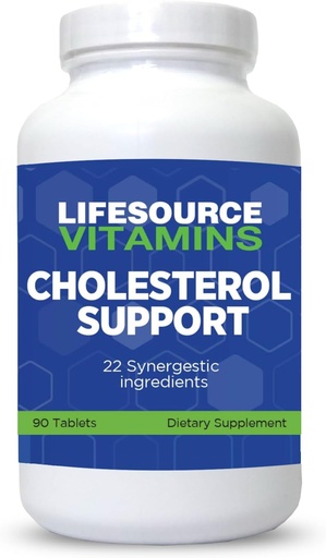 [BRSRMAAHCIFAKFDA] LifeSource Vitaminas Cholesterol Support - 28 Todos os Ingredientes Sinergísticos Naturais - Colesterol e Triglicerido Isso pode melhorar a saúde cardíaca e cardiovascular90 comprimidos