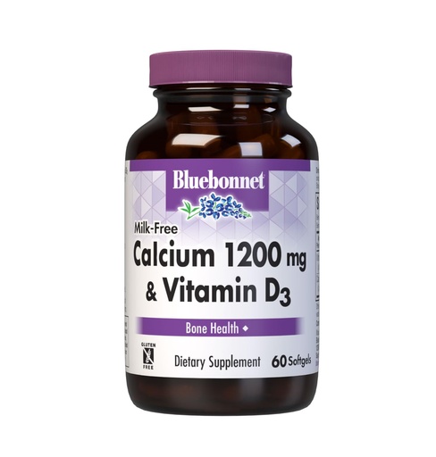 [BRSWIYT3PMDBGED2] Bluebonnet Nutrition Milk-Free Calcium 1,200 mg Plus Vitamin D3 400 IU - High Potency, Maximum Absorption Strong Healthy Bones & Immune Health Support Supplement, Gluten-Free, Dairy-Free, 60 Softgels