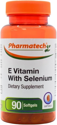 [BRSROCYBBNYAAA3V] Vitamin E as dl-Tocopheryl Acetate and d-Alpha-Tocopherol Plus Selenium, Antioxidant Supplement, Immune Support, Supports Healthy Skin, Gluten-Free, Non-GMO, 90 softgels Made in USA