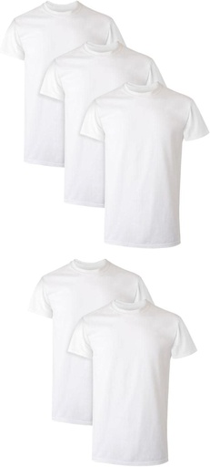 [BRSROFILPMNRUELP] Hanes Uomo Performance Undershirt, X-Temp Moisture-Wicking Crewneck, Bianco 5-Pack