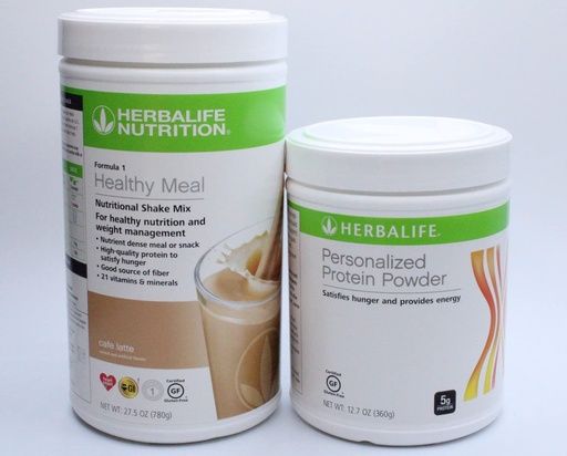 [BRSW2ZQYBYCWEFDL] HERBALIFE (Duo) Формула 1 Здравословно хранене Хранене шейк Микс (Cafe Latte) с Персонализиран протеин на прах