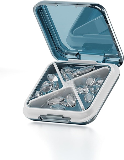 [BRSRAFL3BN4BEALU] 小药盒防水旅行药丸 手提式每日药丸容器药丸