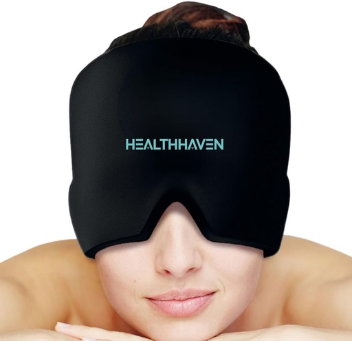 [BRSRAFT7A4IRQA35] 360°Migraine hodepine Relief Cap, kjøling Gel hat Hovedemballasje for migrene, strekking, Stress & Hangover, varme og kalde terapi, beroligende hodepine hatt