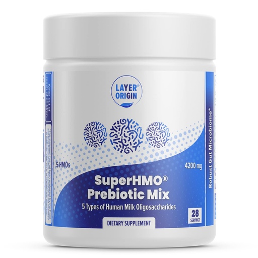 [BRSRMBT7OUNROFA6] SuperHMO Prebiotic Mix with 5-HMO Prebiotic Fiber for Gut, Digestion, Brain Health - Powder, 28 Servings