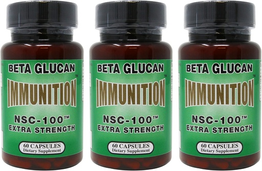 [BRSWIYYMOMJWOFL4] NSC 100 Extra Strength MG Beta Glucan - 60 Count (3 Pack)