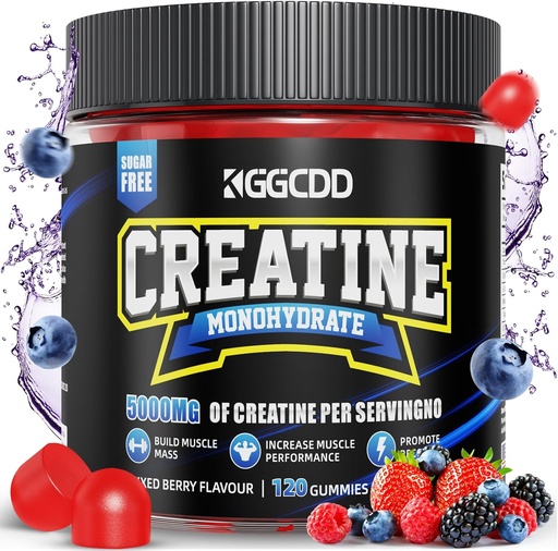 [BRSRAZD7CUJQGCQ7] Creatine Monohydrate Gummies Sugar Free, 5g of Creatine Monohydrate per Serving for Muscle Maximum Strength, Energy Focus Endurance, creatine Supplements for Women Men 120Count Mixed Berry