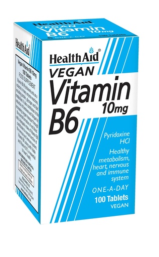 [BRSWIYAYCQBBSF3M] Health Aid Vitamin B6 (Pyridoxine HCl) 10mg 100 Tablets