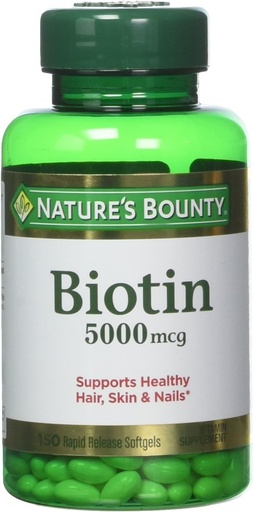 [BRSWGY3YB57QEEIZ] Nature's Bounty Biotin 5000 mcg, 60 Quick Dissolve Tablets (Pack of 2)