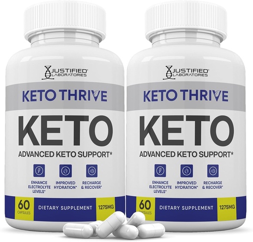 [BRSRAZYQDECBOALG] (2 Pack) Keto Thrive Keto ACV Pills 1275MG Keto Support Blend Capsule Alternative to Keto ACV Gummies Formulated with Apple Cider Vinegar Extra Virgin Olive Oil Powder Green Tea Leaf 120 Capsules