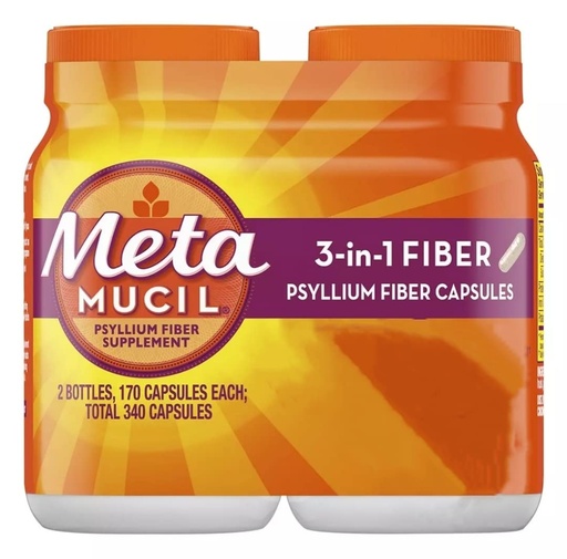 [BRSWKHDQOVYGMELX] Metamucil Fiber Therapy for Regularity, Fiber Supplement, 340 Capsules