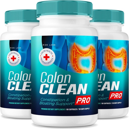 [BRSROH36BEBRMFY7] rize labs Colon Clean Pro Capsules, Colon Clean Pro All-Natural Pills to Relieve Bloating, Colon Clean Pro Advanced Formula for Gut Health, ColonClean Pro Supplement (180 Capsules) (Pack of 3)